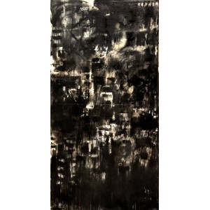 Aysha Sidika, Construction of Truth II, 24 x 48 Inch, Acrylic on Canvas, Abstract Painting, AC-AYSD-005